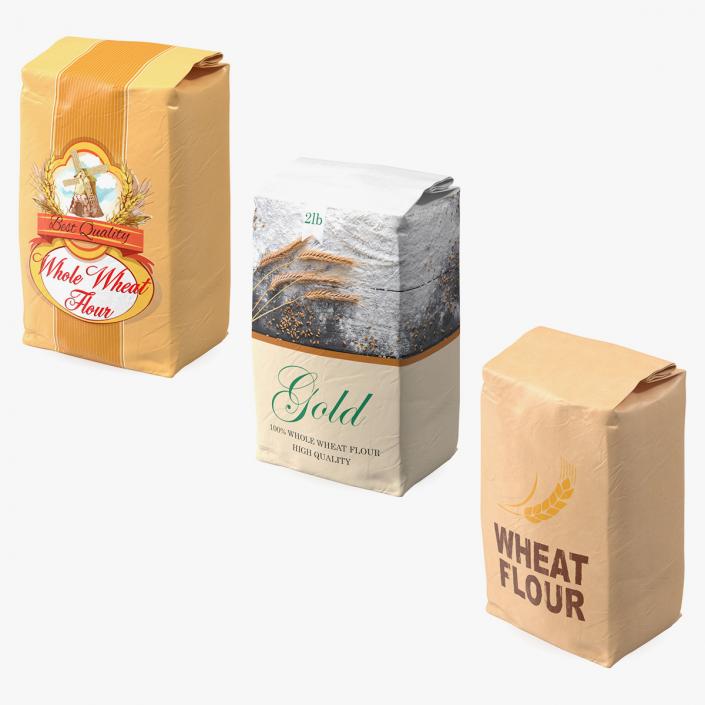 3D Wheat Flour Packages Collection