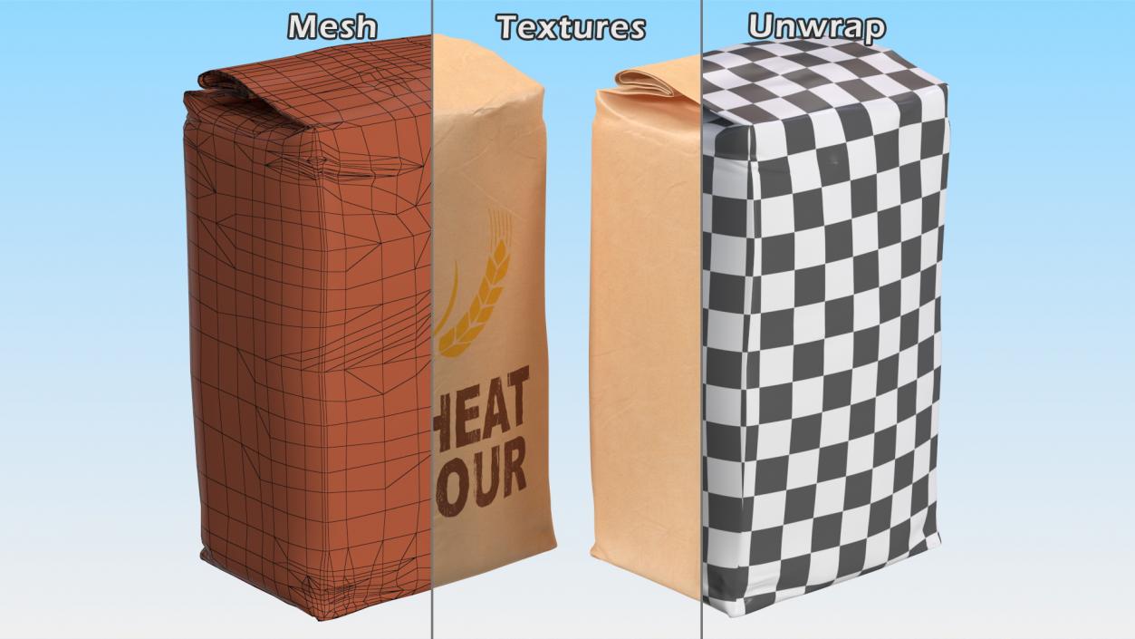 3D Wheat Flour Packages Collection