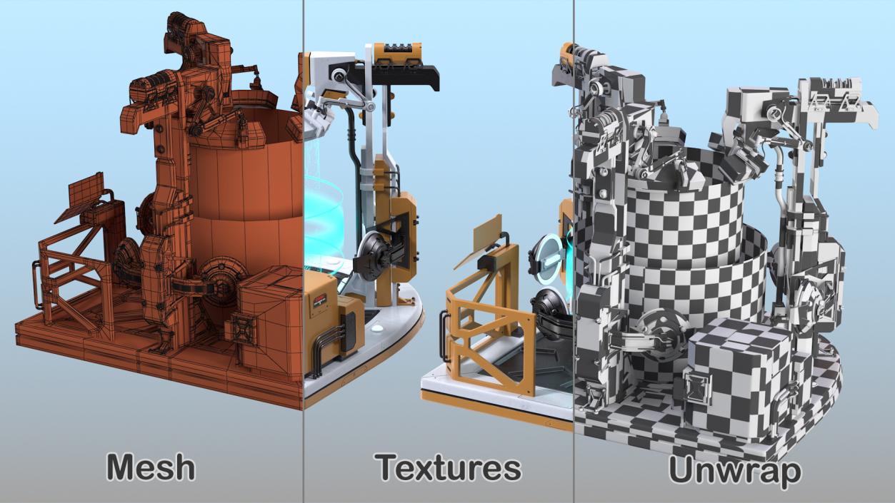 3D Sci Fi Operating Teleportation Station model