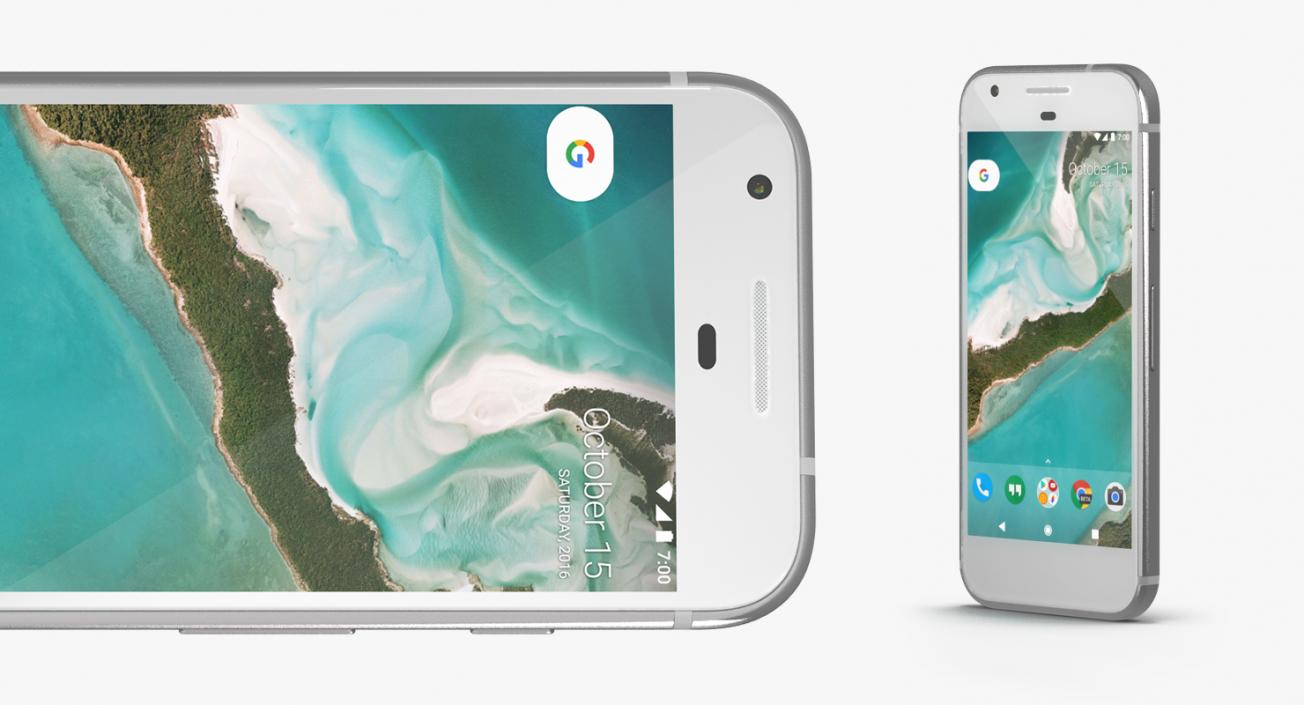 3D model Google Pixel Phone Very Silver