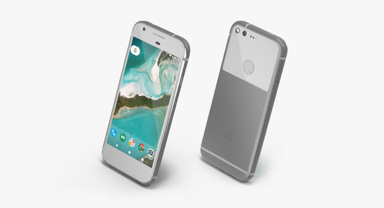 3D model Google Pixel Phone Very Silver