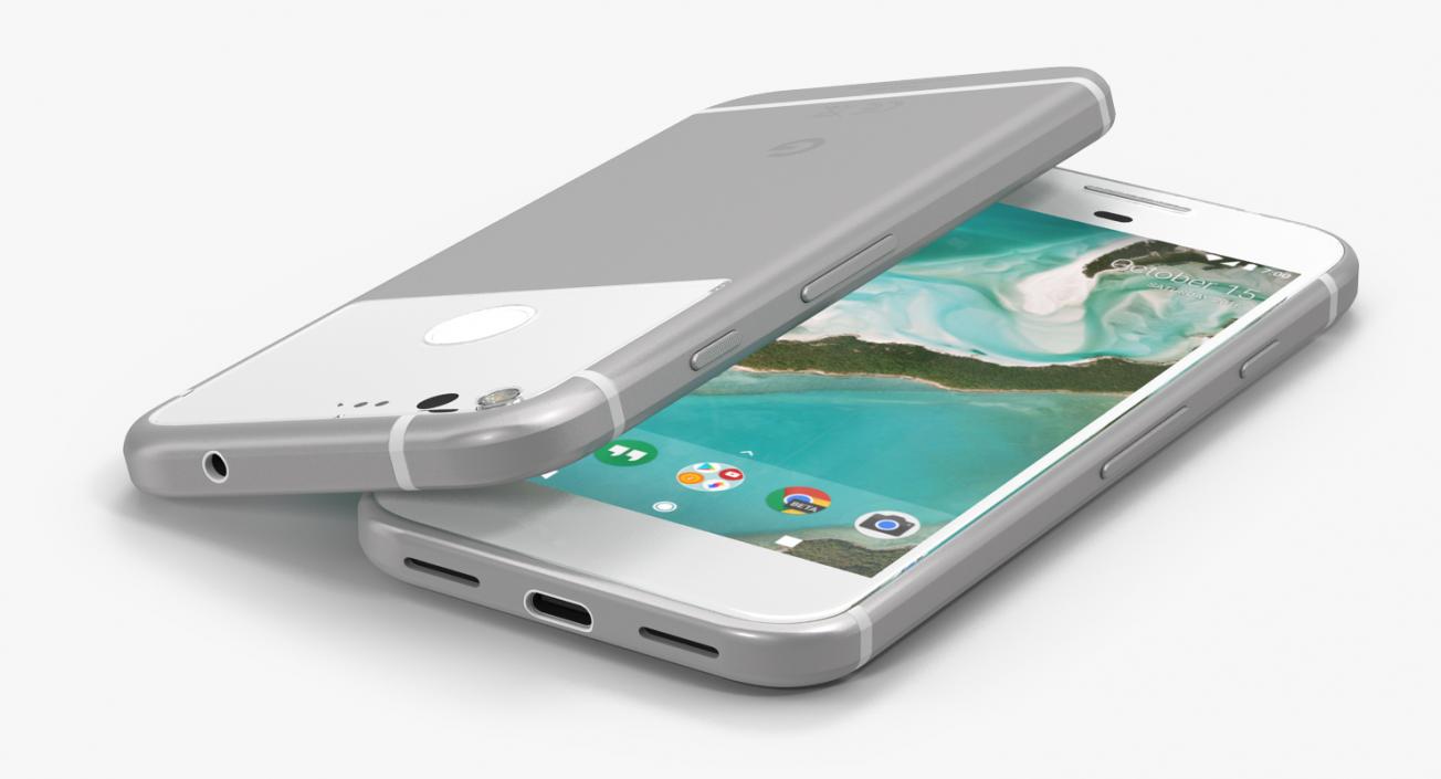 3D model Google Pixel Phone Very Silver