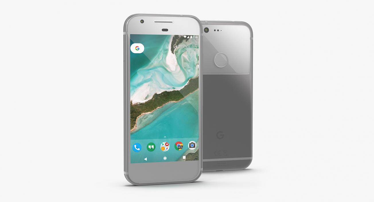 3D model Google Pixel Phone Very Silver