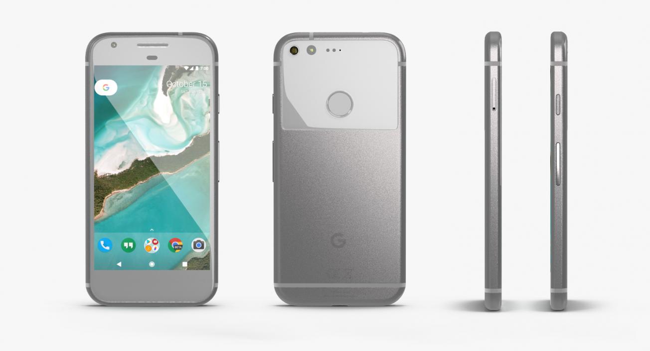 3D model Google Pixel Phone Very Silver