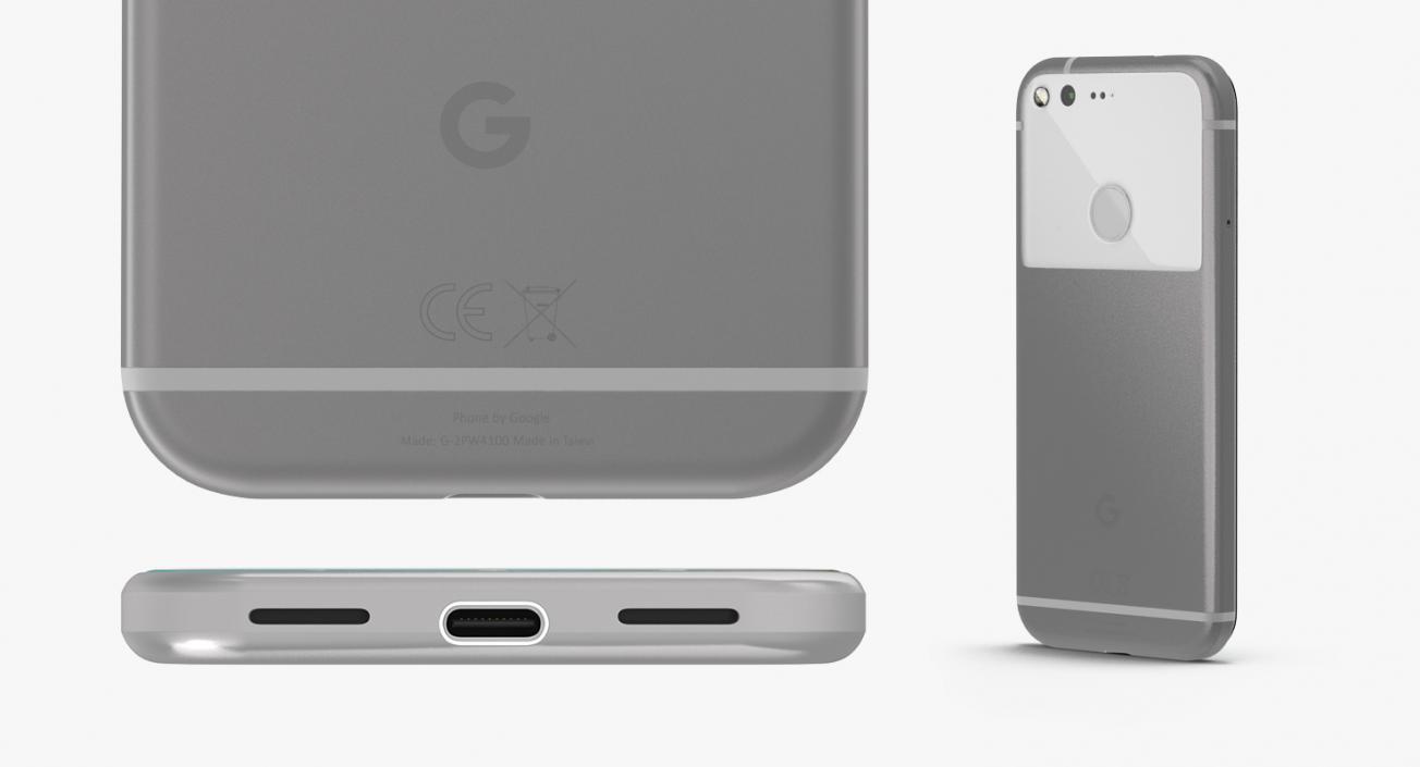 3D model Google Pixel Phone Very Silver