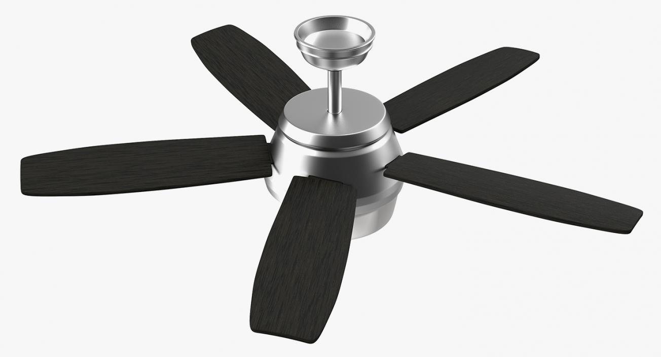 Chromium Five Blades Ceiling Fan 3D