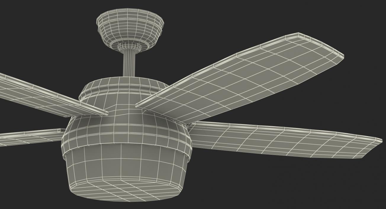 Chromium Five Blades Ceiling Fan 3D