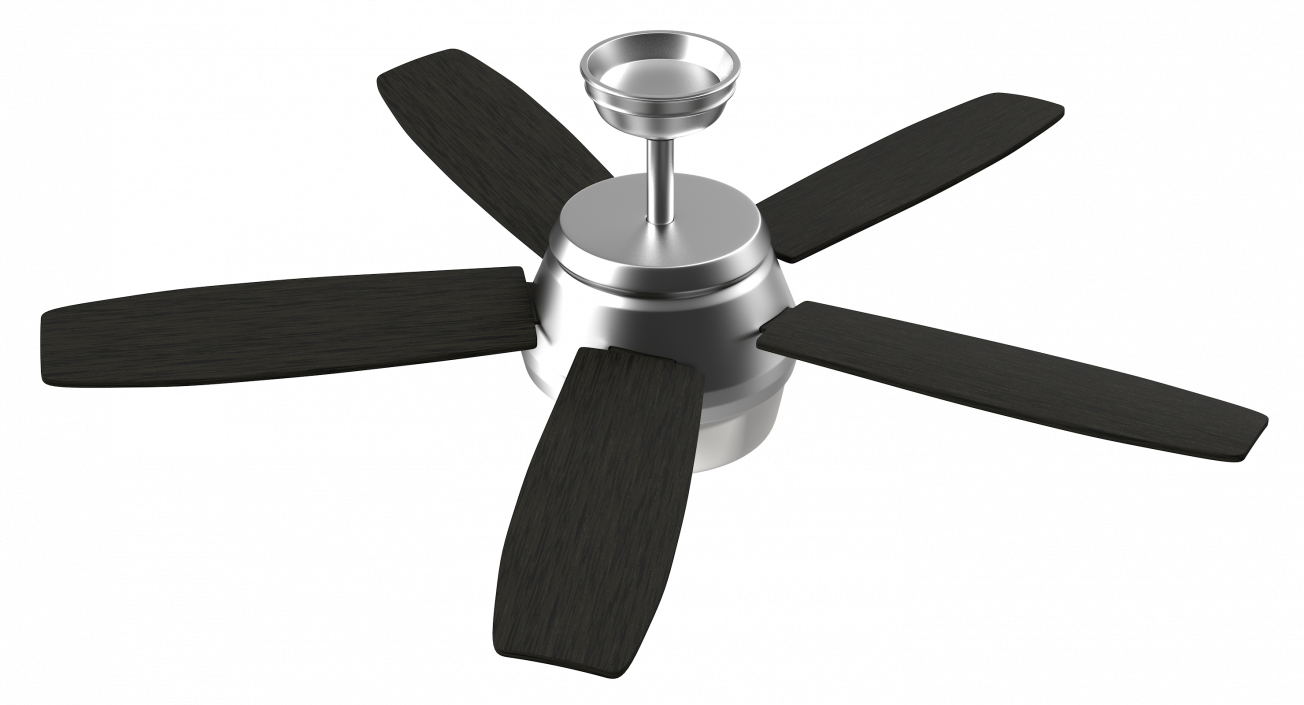 Chromium Five Blades Ceiling Fan 3D