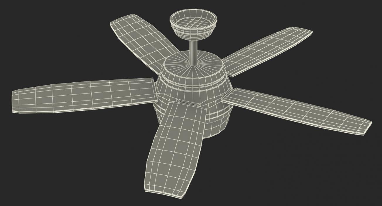 Chromium Five Blades Ceiling Fan 3D