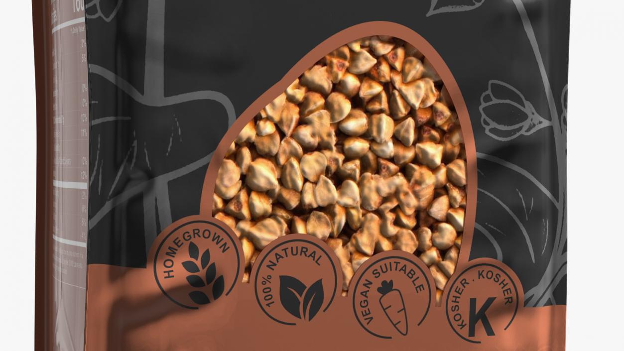 3D Wholegrain Buckwheat Package model