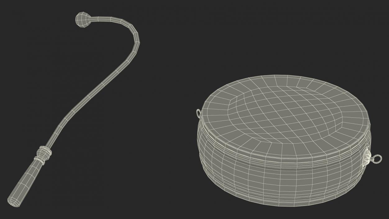 3D Tibetan Drum Tambourine model