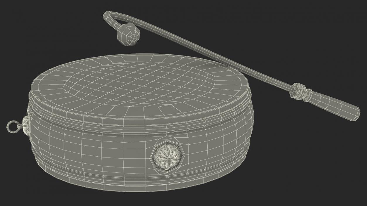 3D Tibetan Drum Tambourine model