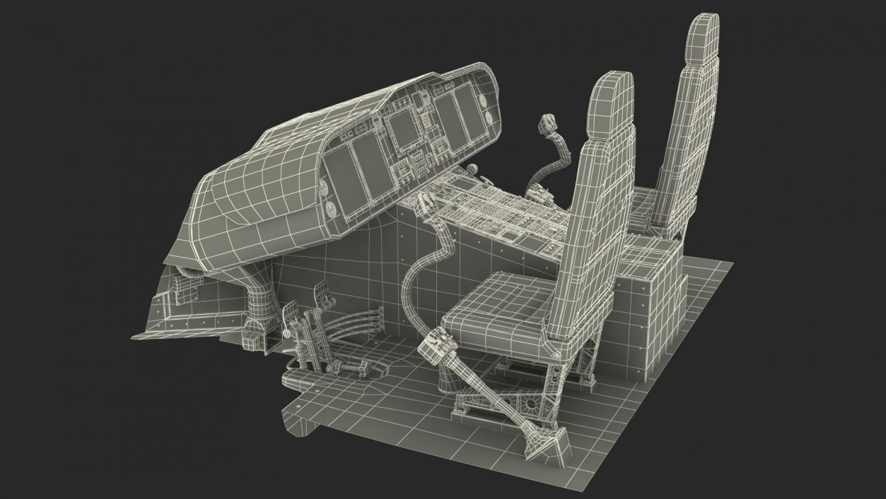 Helicopter Pilot Cabin 3D