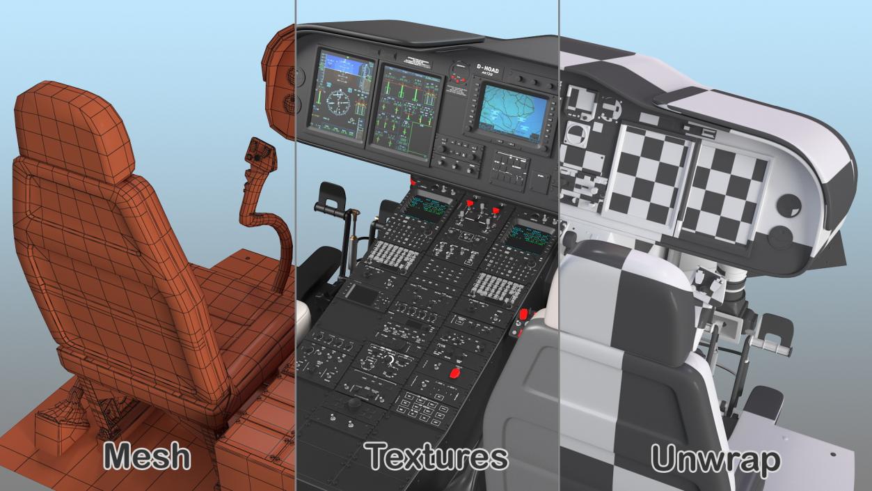 Helicopter Pilot Cabin 3D