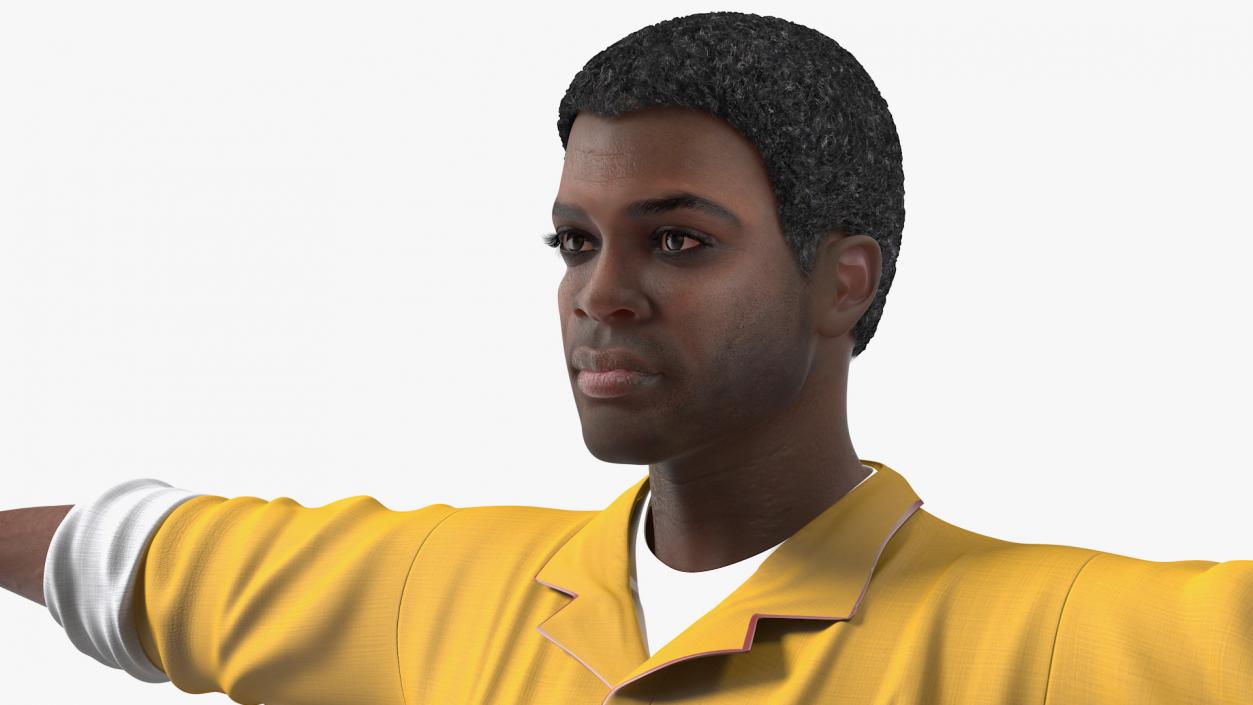 3D African American Locksmith T Pose model