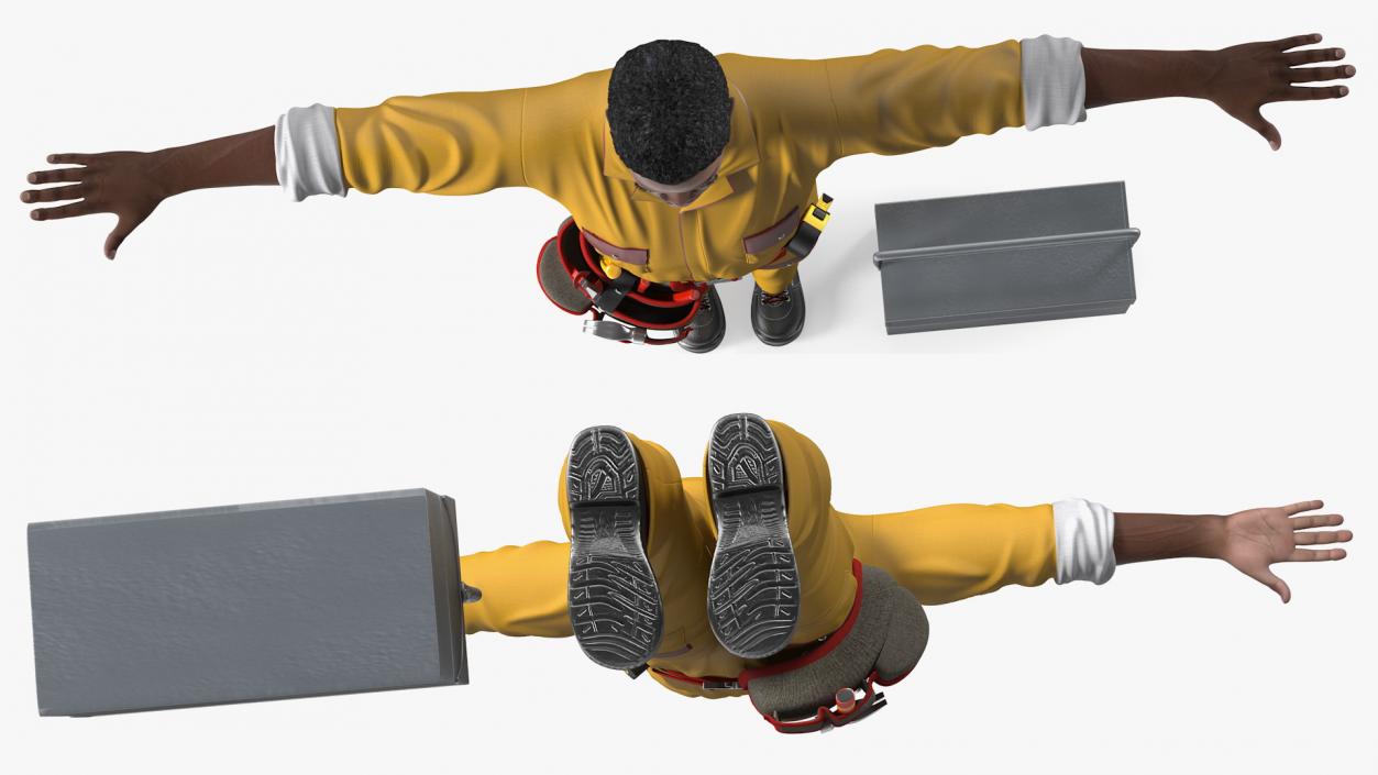 3D African American Locksmith T Pose model