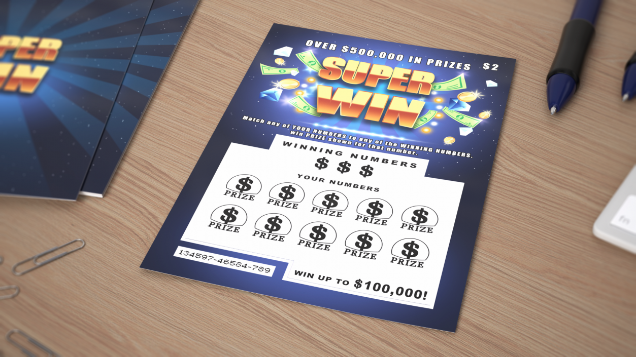 Super Win Scratch Lottery Ticket 3D