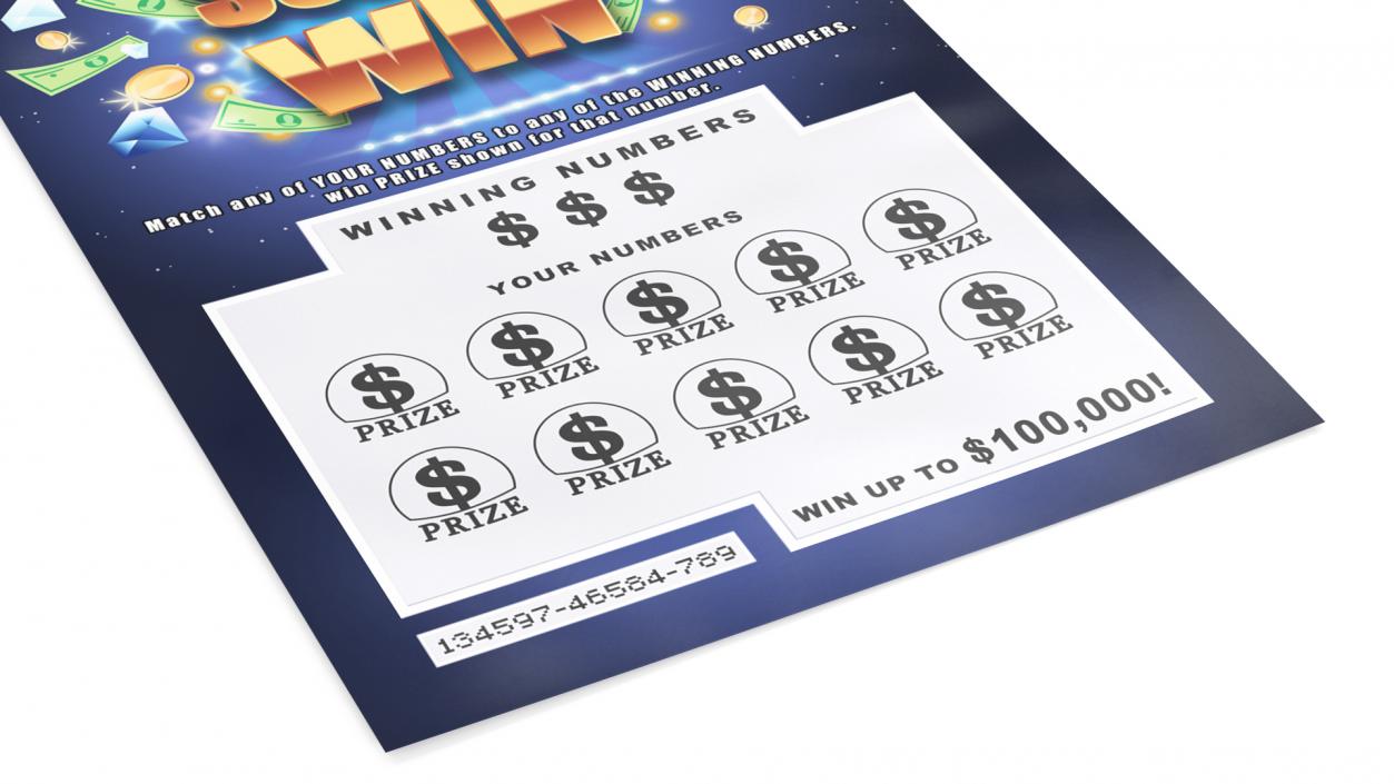 Super Win Scratch Lottery Ticket 3D