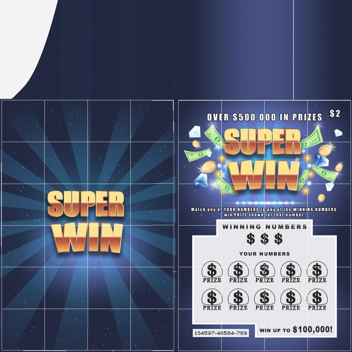 Super Win Scratch Lottery Ticket 3D