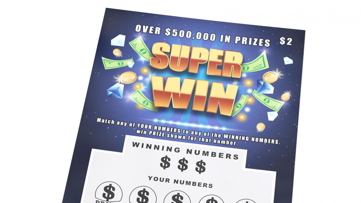 Super Win Scratch Lottery Ticket 3D