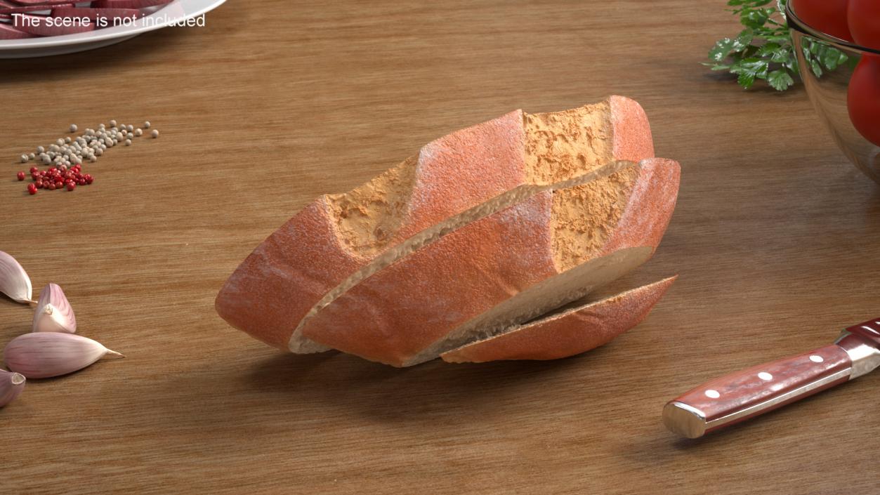 3D model Sliced Round Bread 2