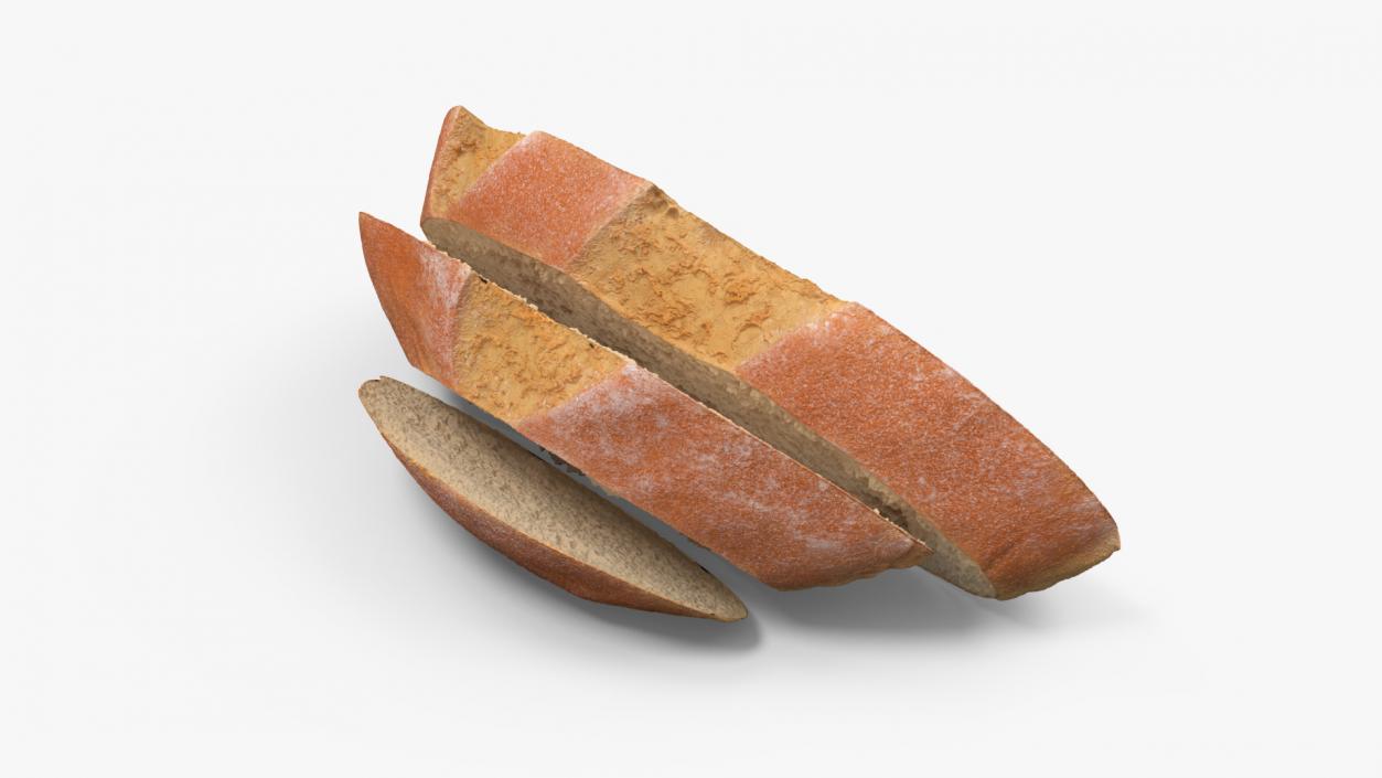 3D model Sliced Round Bread 2