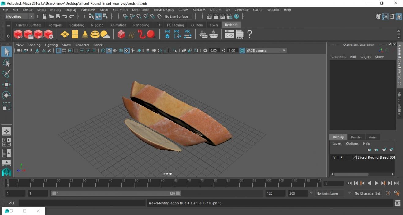 3D model Sliced Round Bread 2