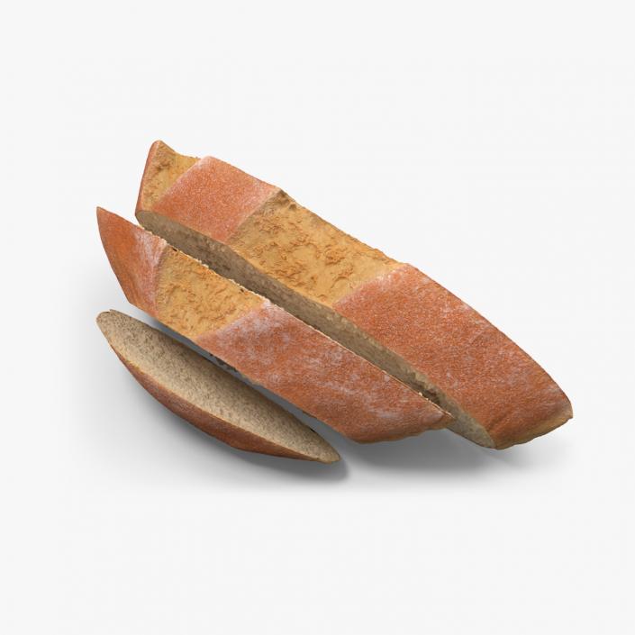 3D model Sliced Round Bread 2