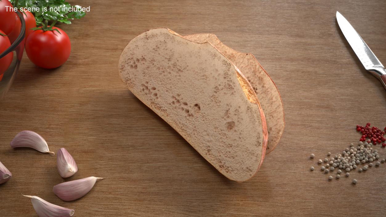 3D model Sliced Round Bread 2