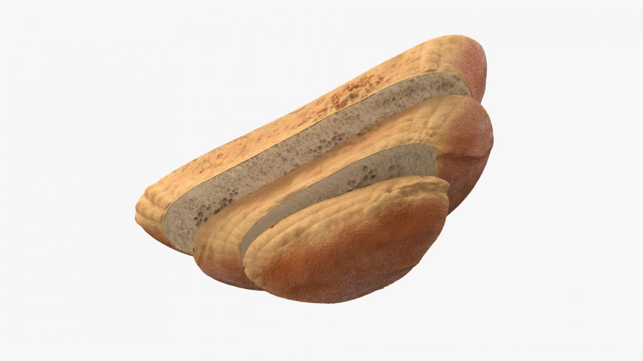 3D model Sliced Round Bread 2