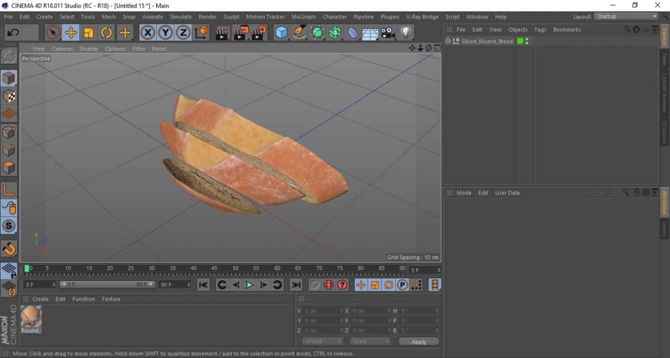 3D model Sliced Round Bread 2