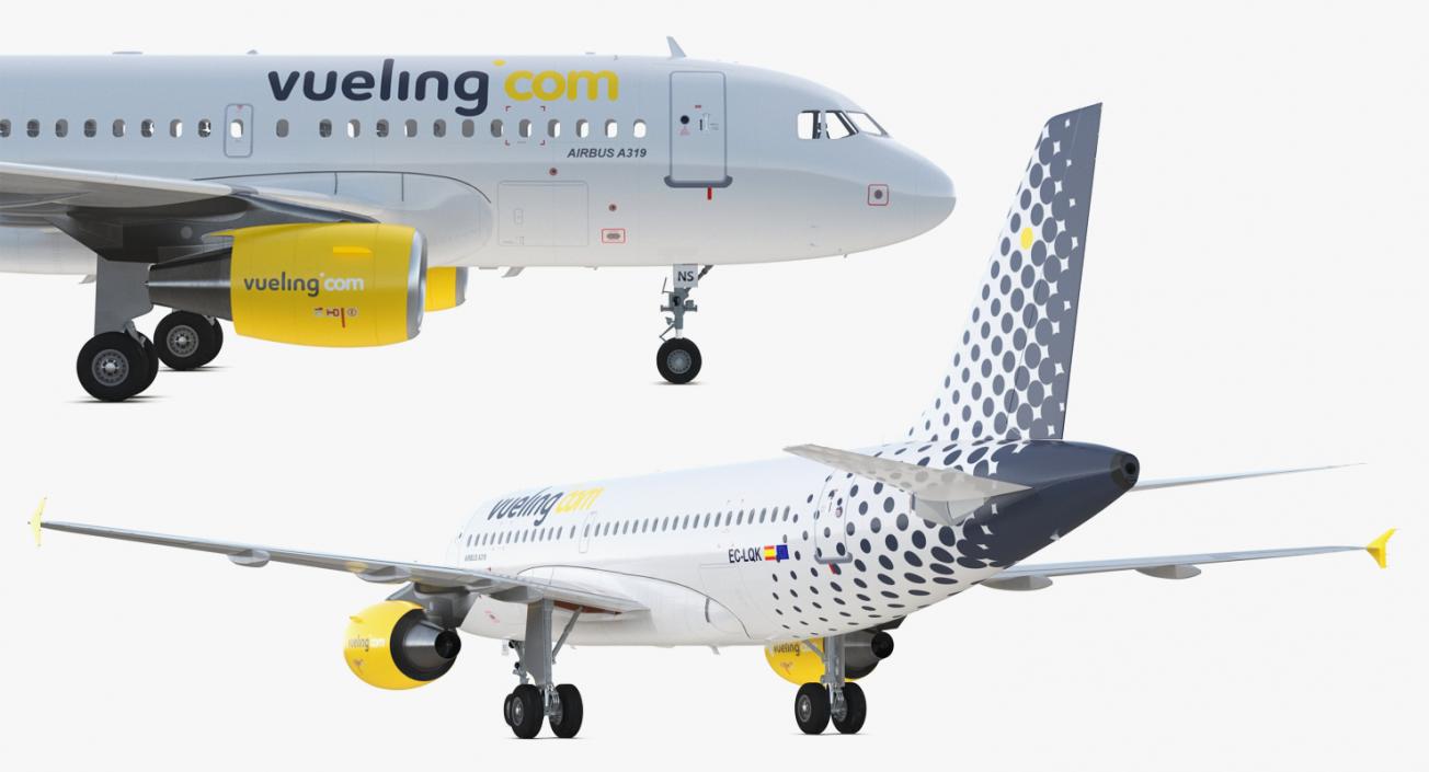 3D model Airbus A319 Vueling Airlines Rigged