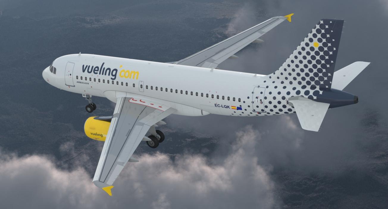 3D model Airbus A319 Vueling Airlines Rigged