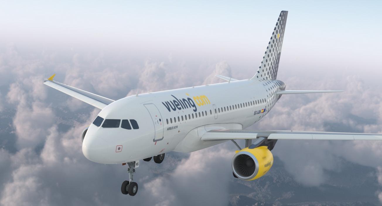 3D model Airbus A319 Vueling Airlines Rigged