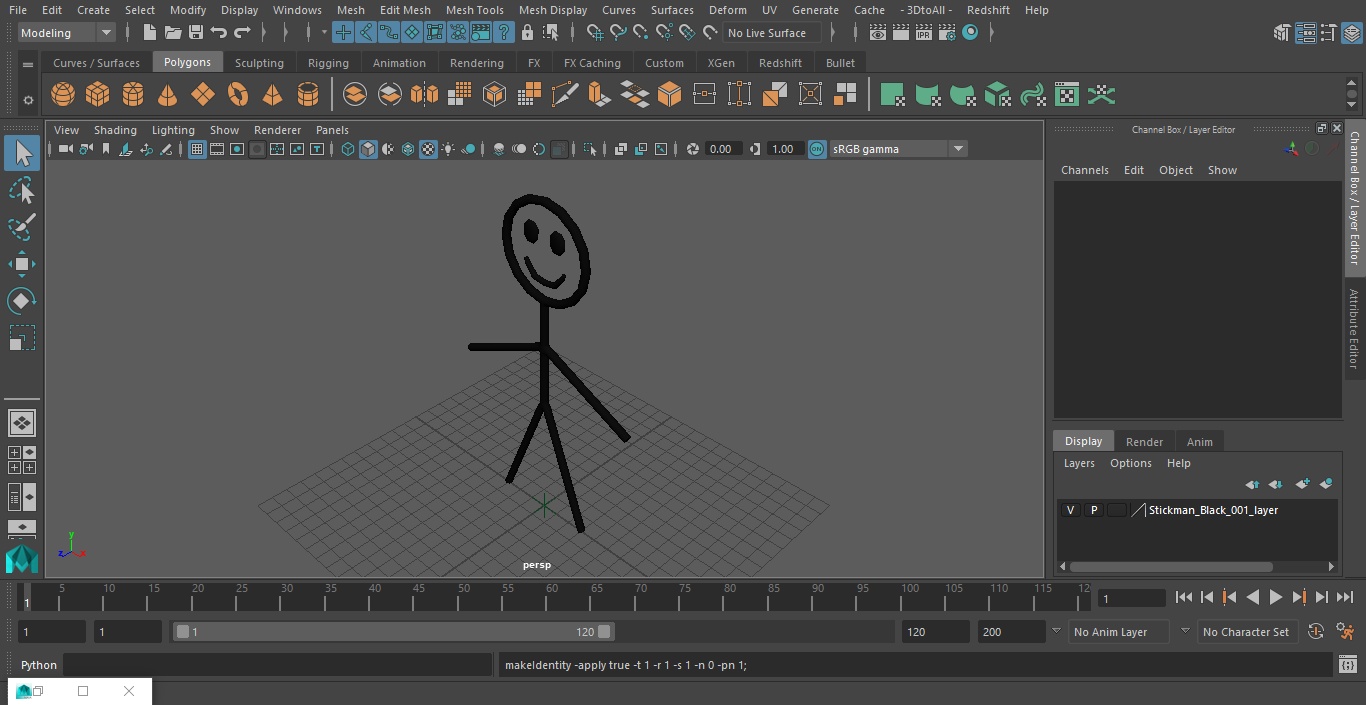 Stickman Black 3D model