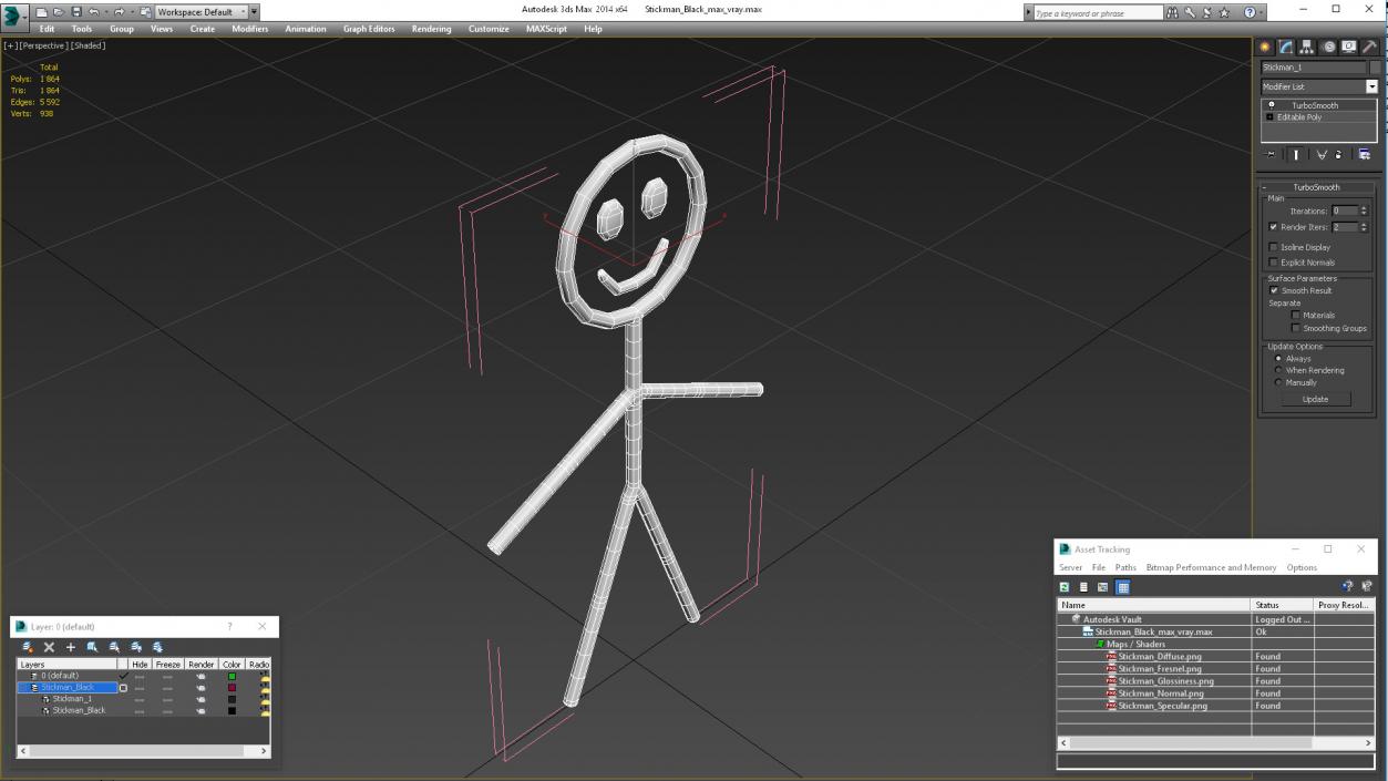 Stickman Black 3D model