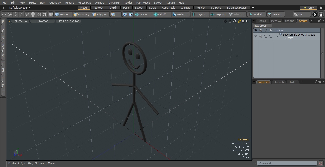 Stickman Black 3D model