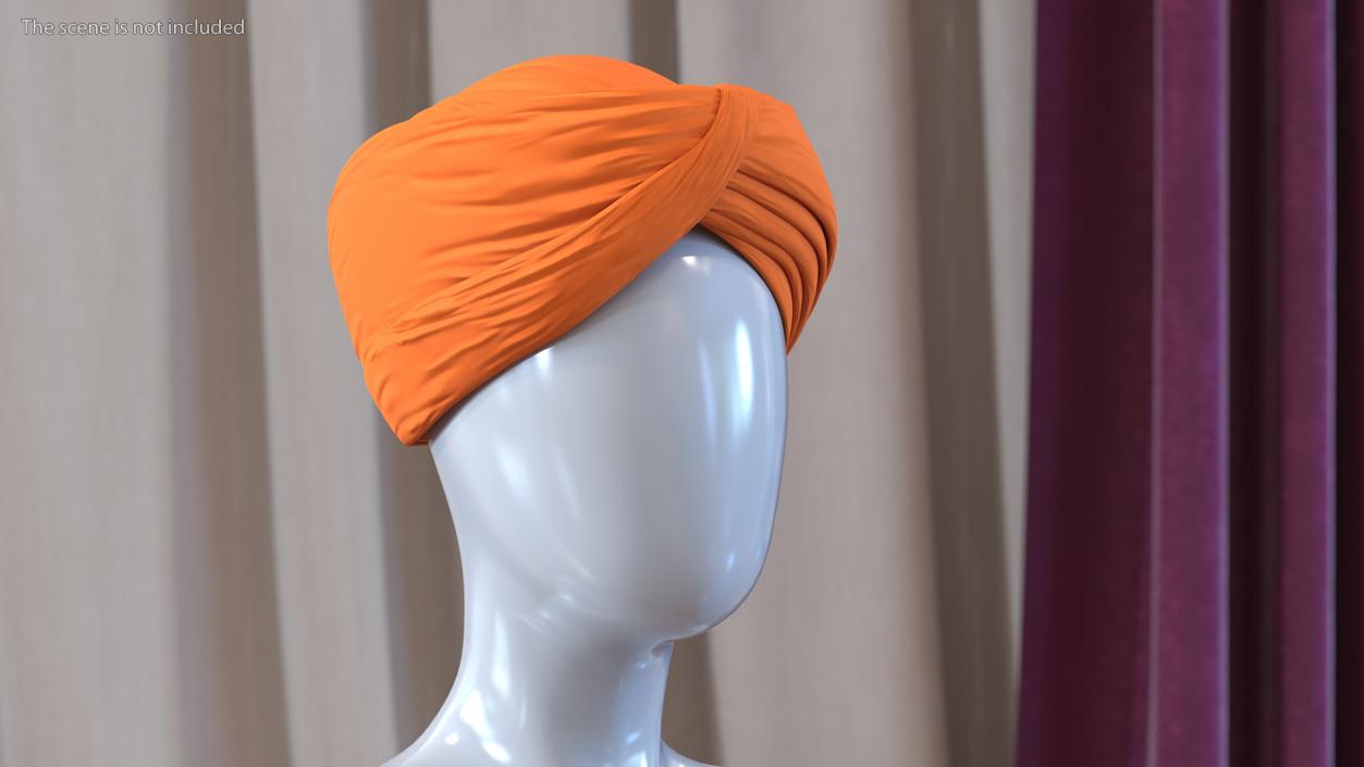 3D Turban Orange model