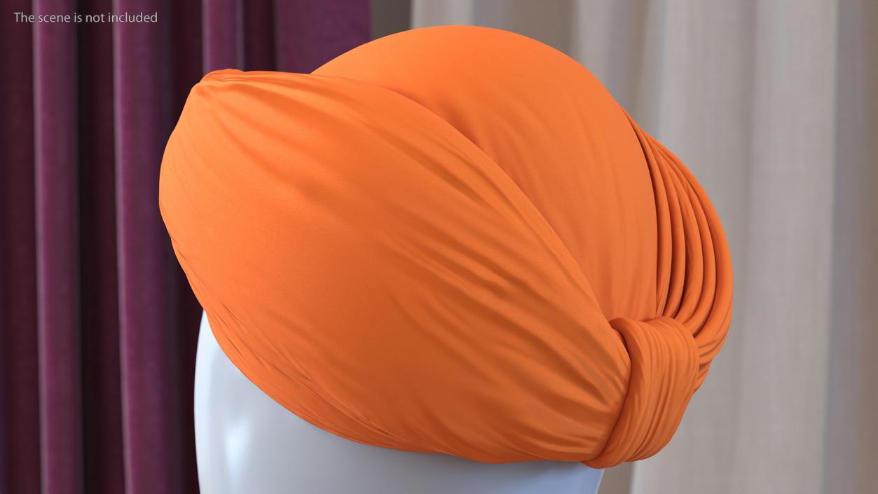 3D Turban Orange model