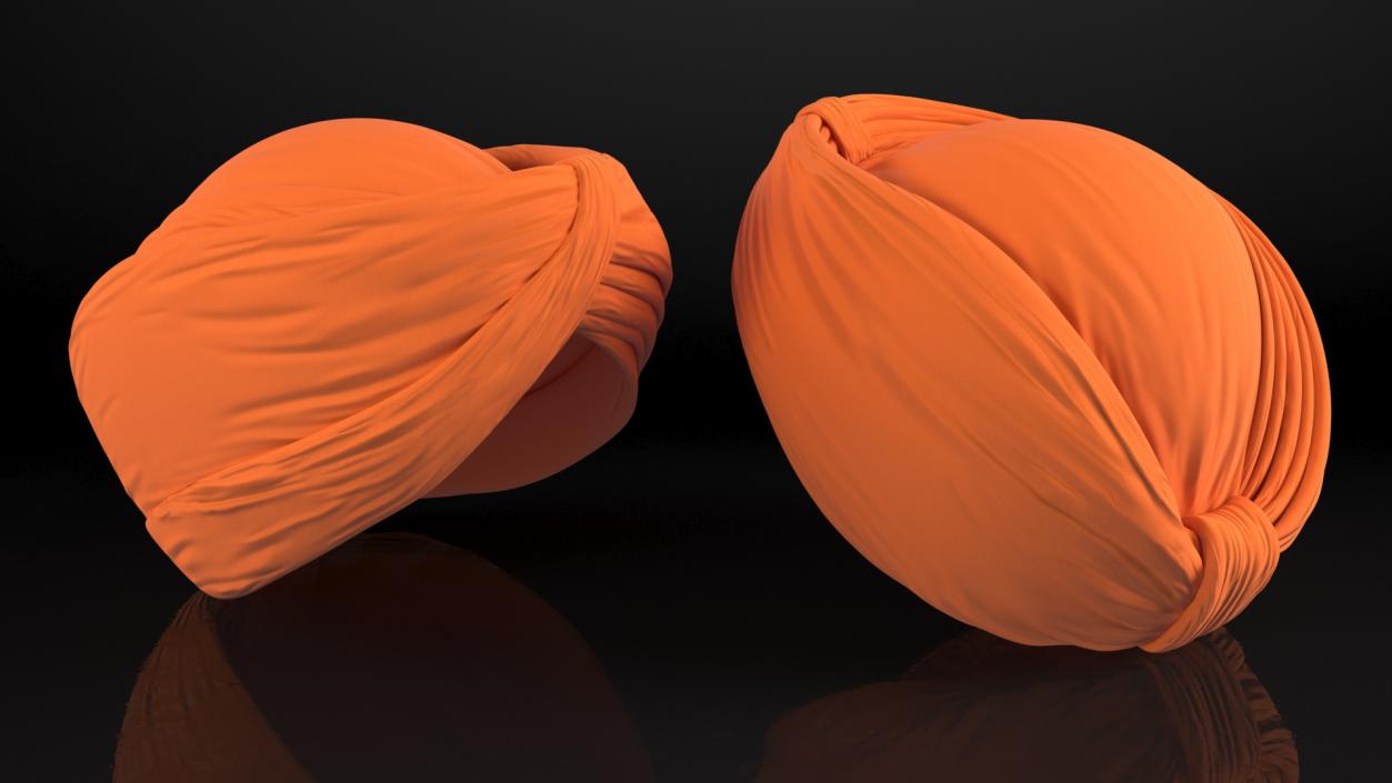 3D Turban Orange model