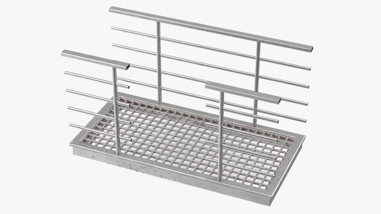 3D Straight Industrial Catwalk with Aisle model