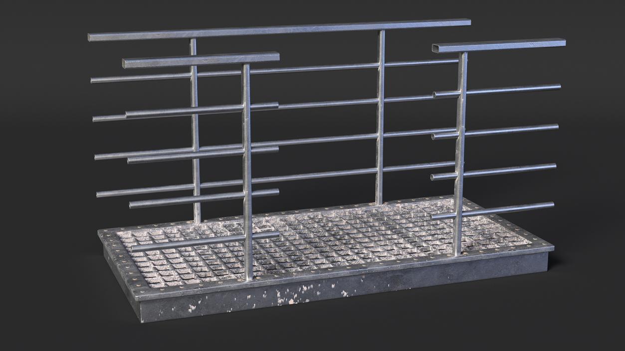 3D Straight Industrial Catwalk with Aisle model