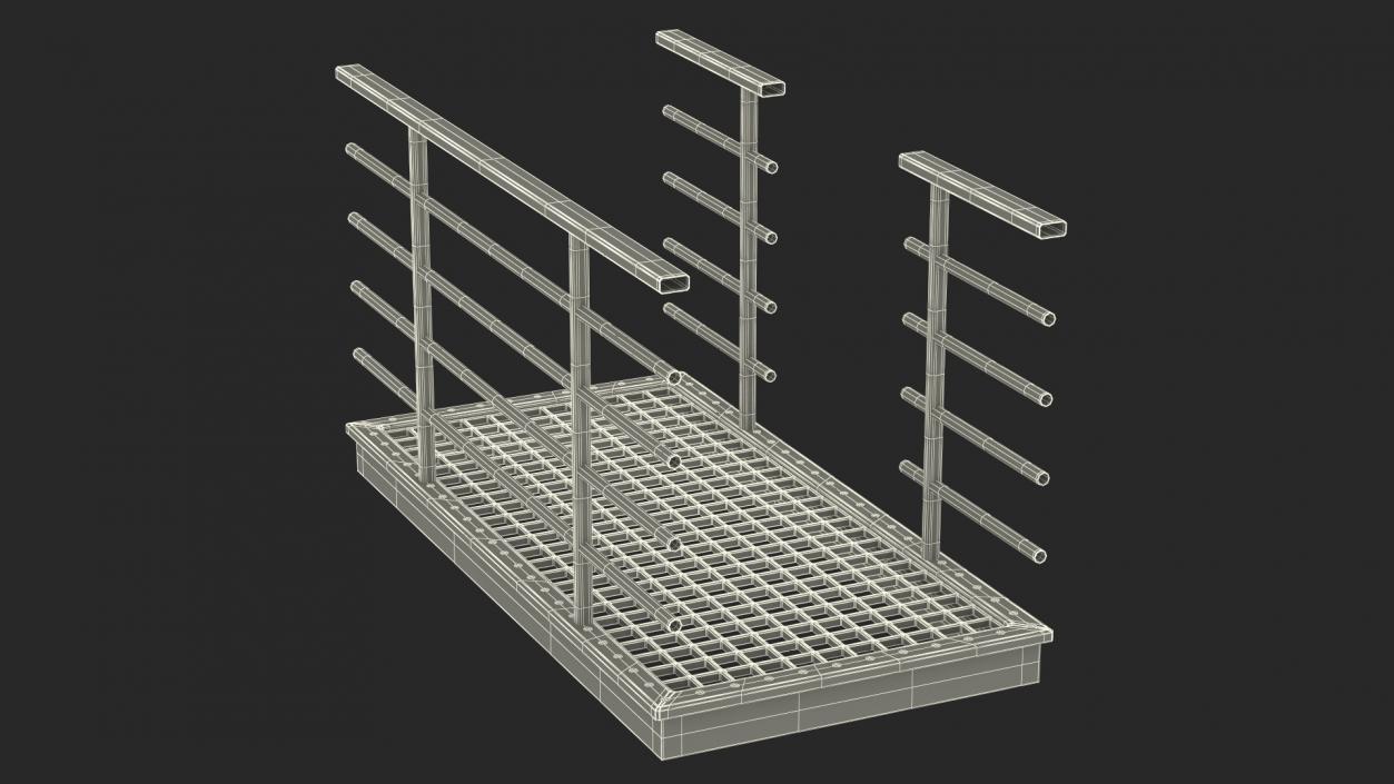 3D Straight Industrial Catwalk with Aisle model