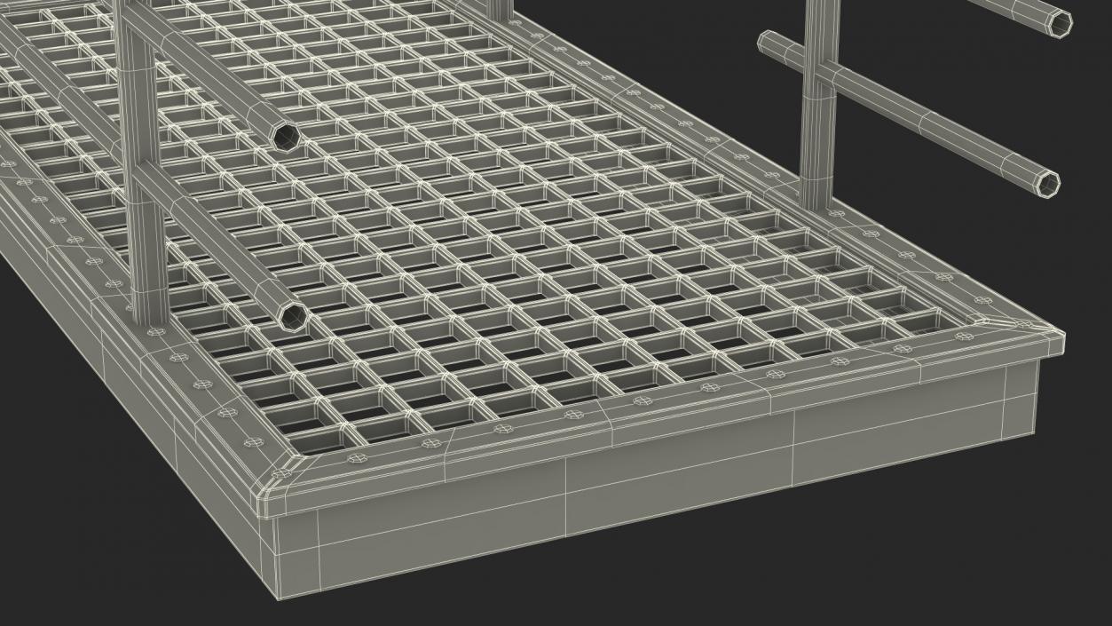 3D Straight Industrial Catwalk with Aisle model