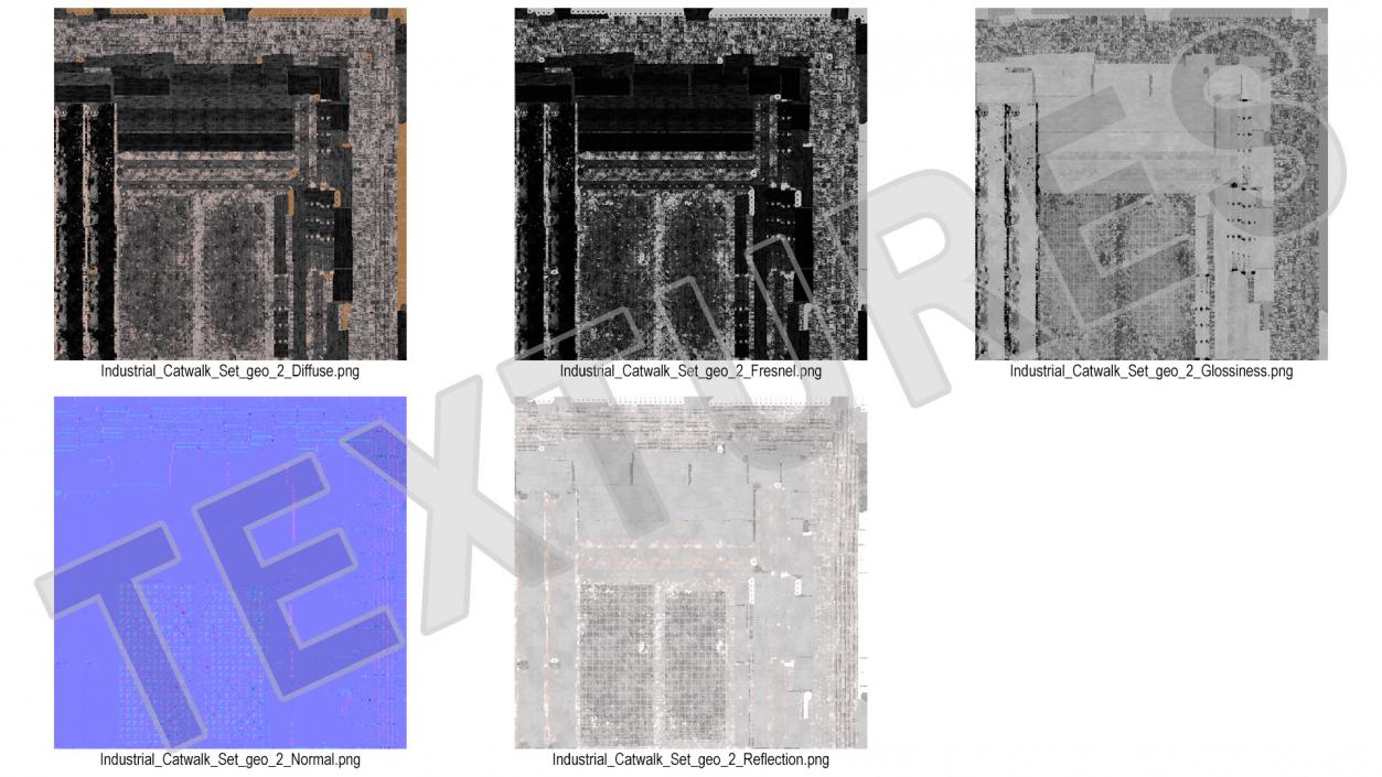 3D Straight Industrial Catwalk with Aisle model