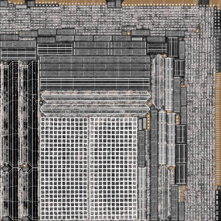 3D Straight Industrial Catwalk with Aisle model