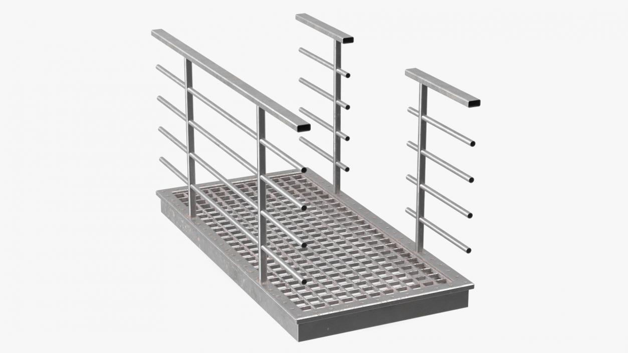 3D Straight Industrial Catwalk with Aisle model