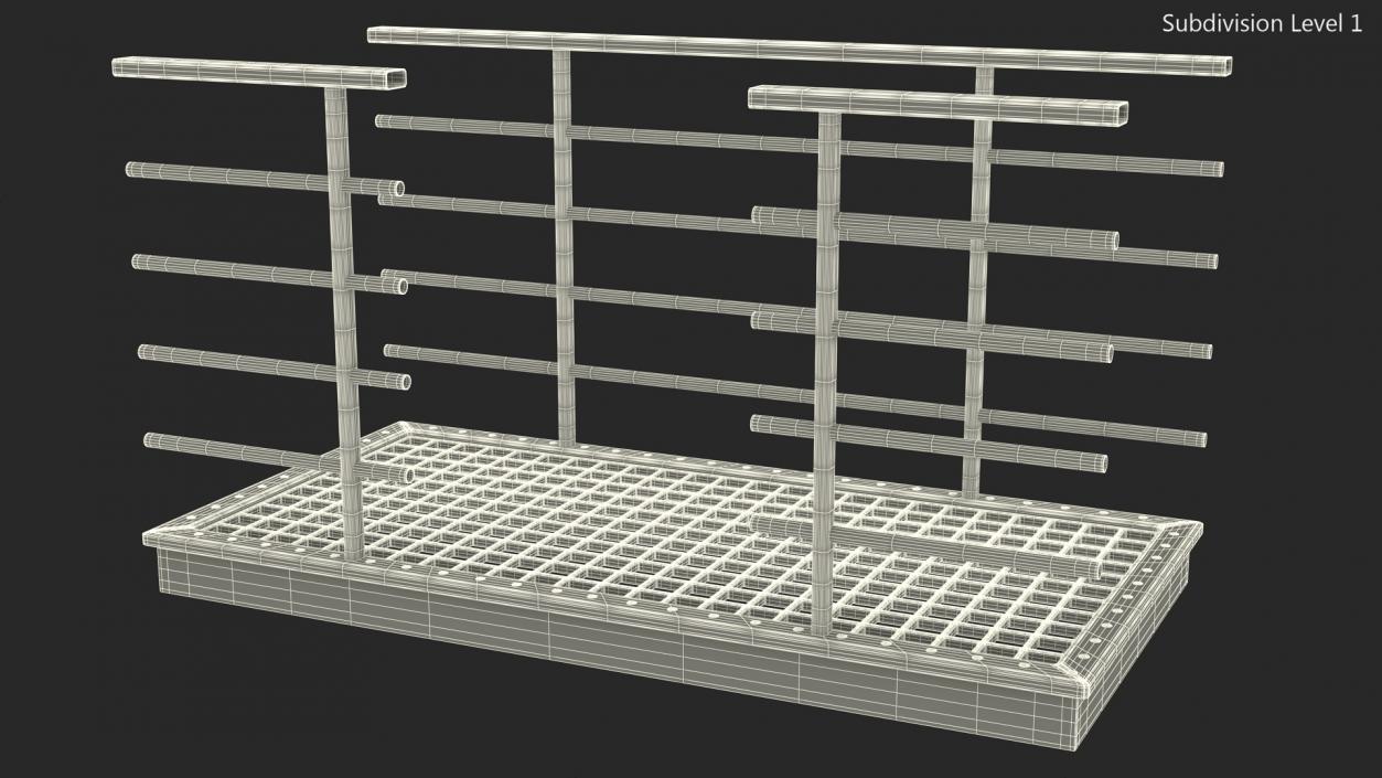 3D Straight Industrial Catwalk with Aisle model