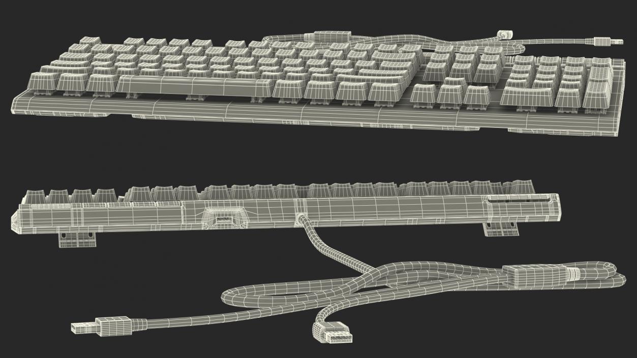 RGB Mechanical Gaming Keyboard switched On 3D