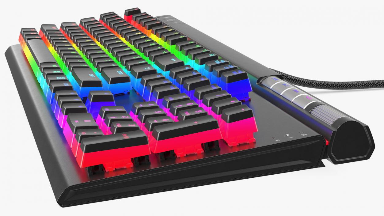 RGB Mechanical Gaming Keyboard switched On 3D